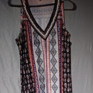 Maxi dress L w/ beaded neckline